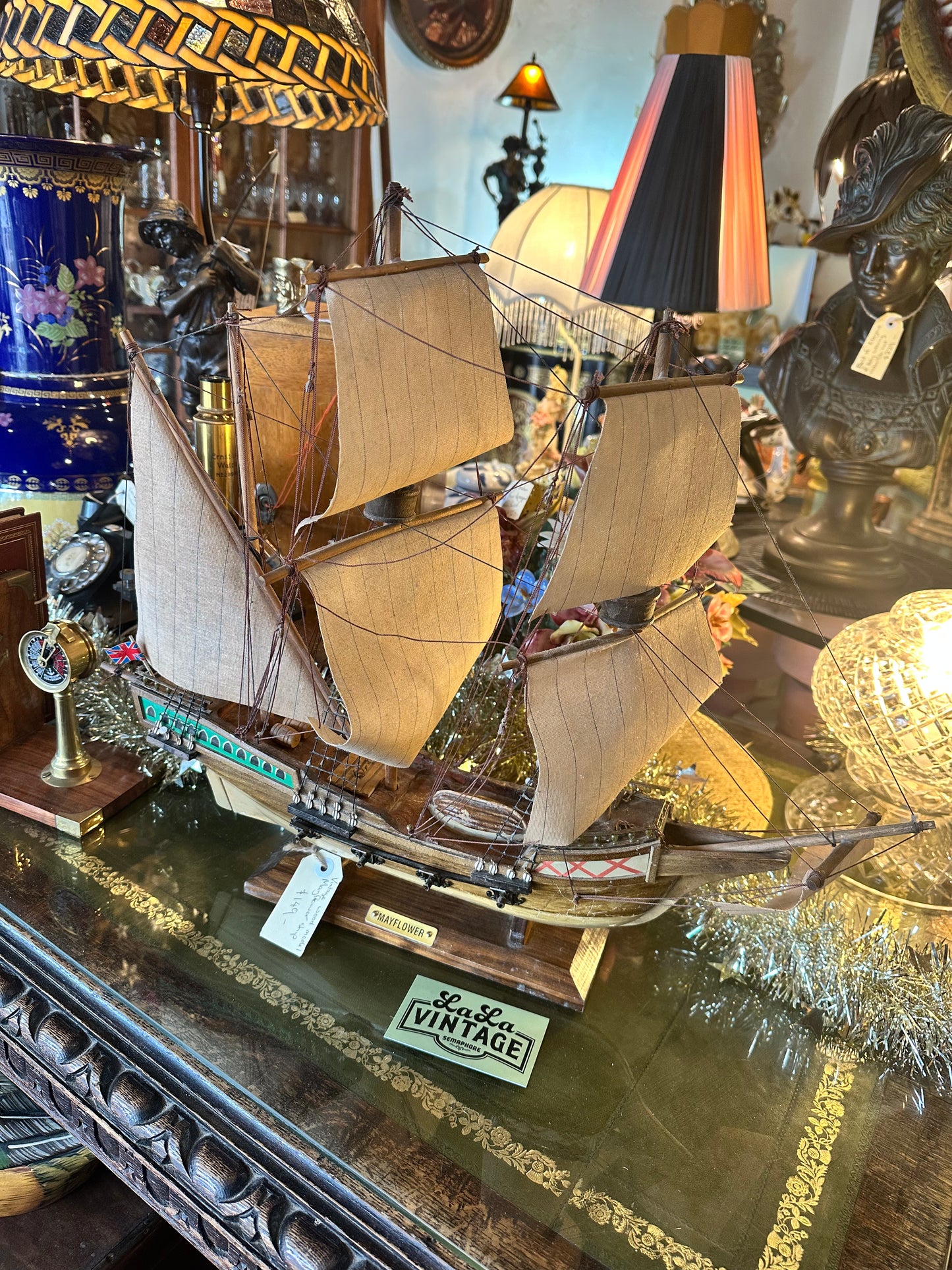 Vintage Mayflower Ship Model