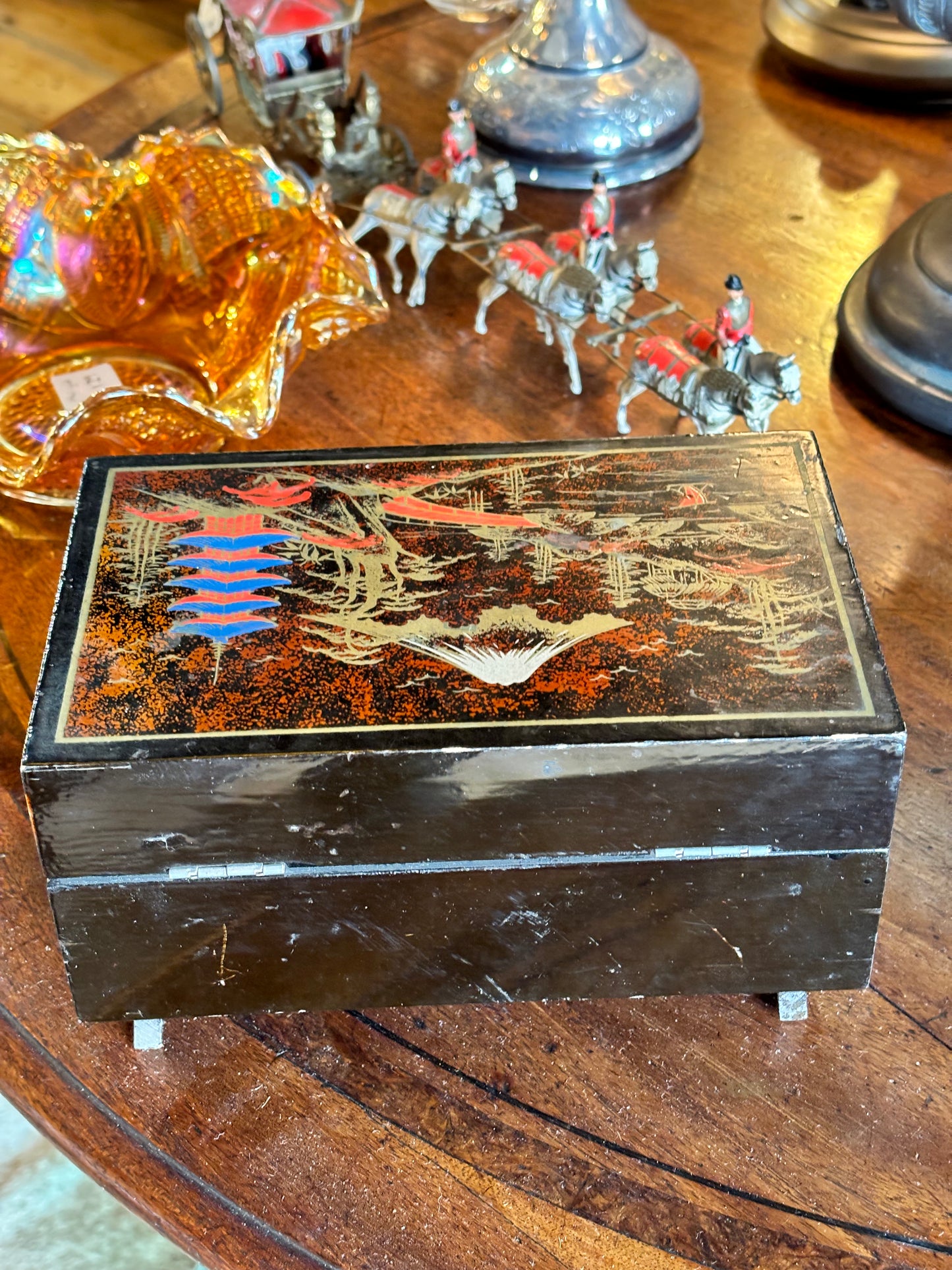 Toyo Japanese Vintage Musical Jewellery Box with Ballerina