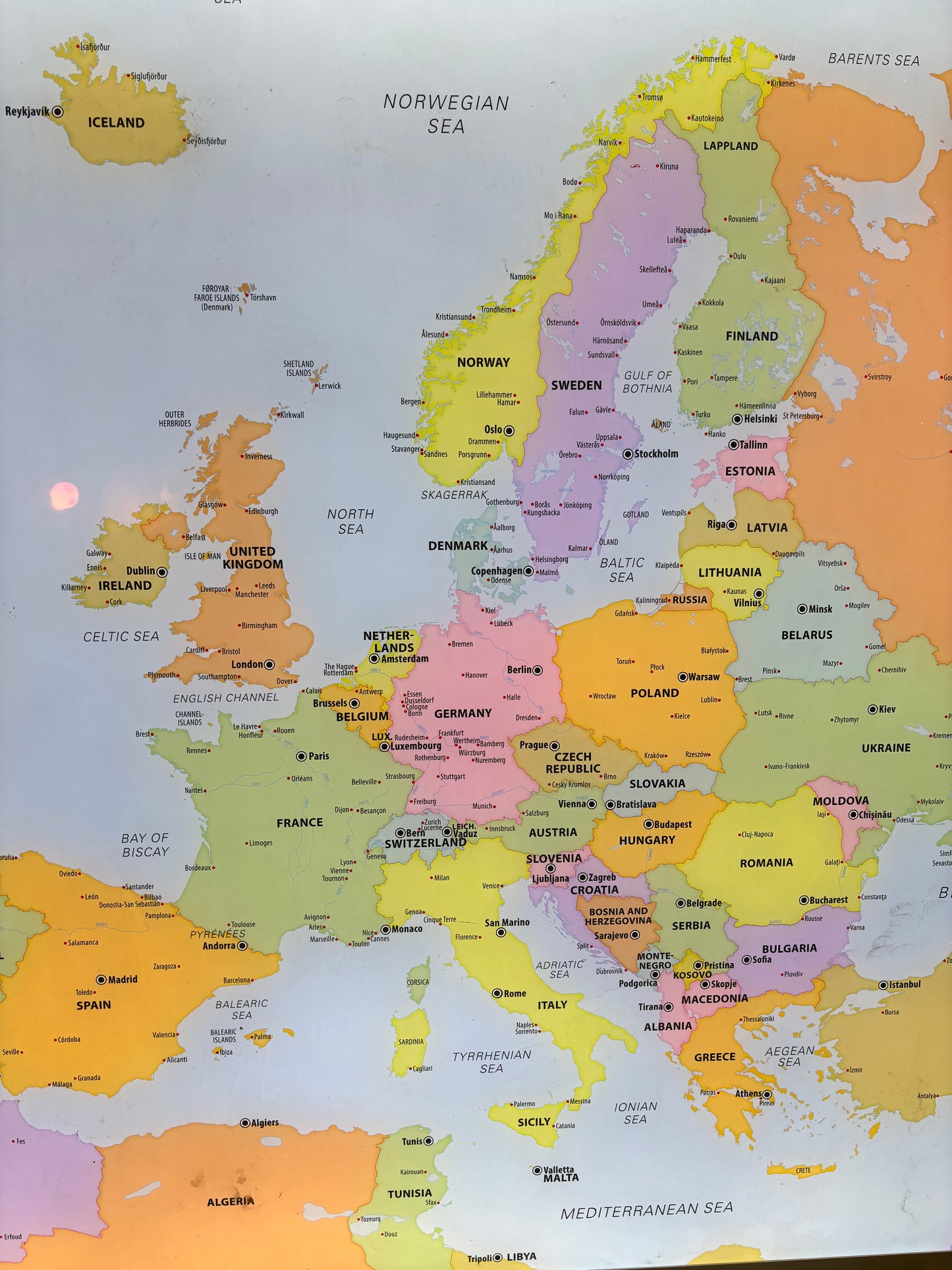 Giant Illuminated Europe Map Light Box