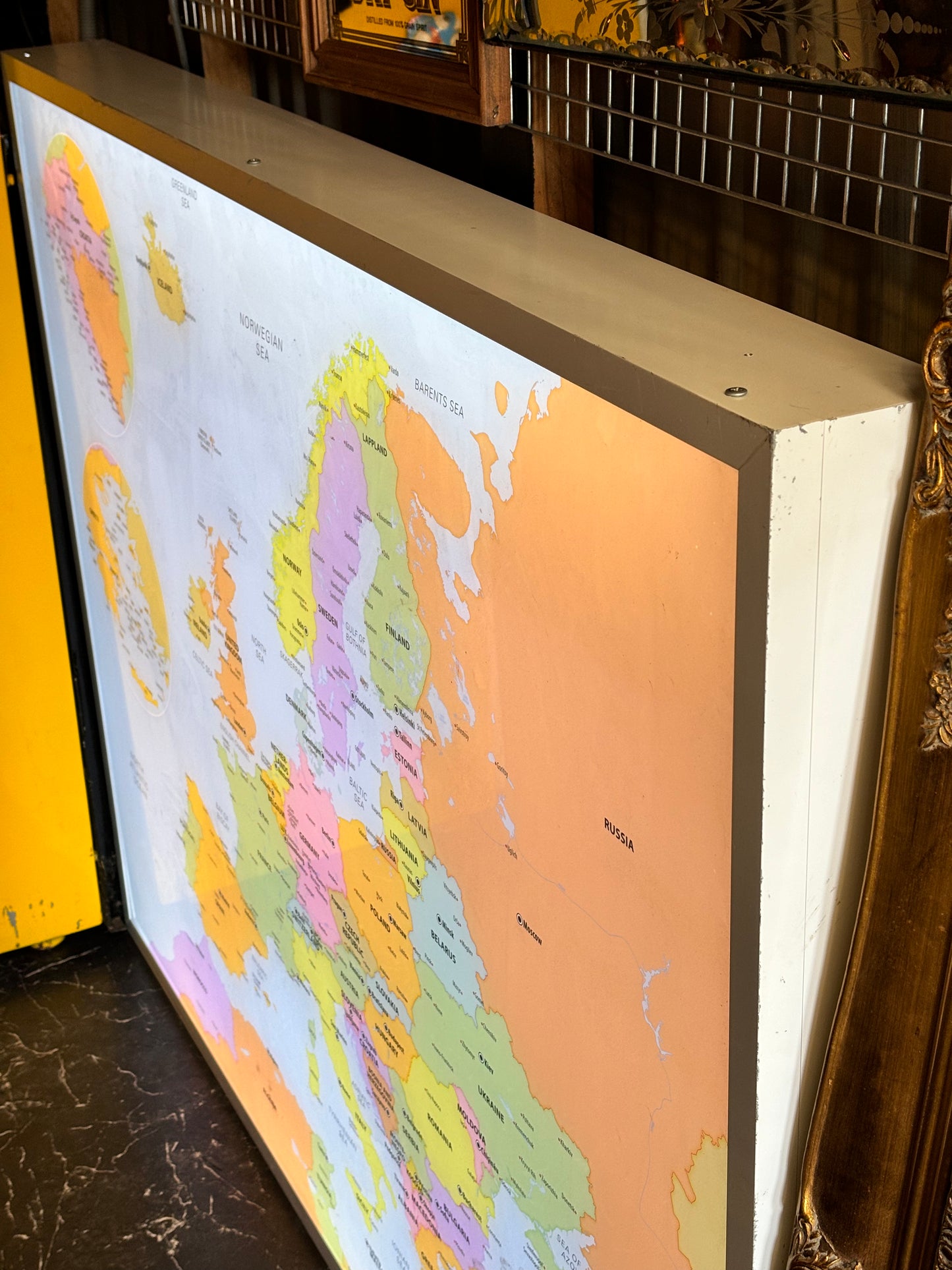 Giant Illuminated Europe Map Light Box