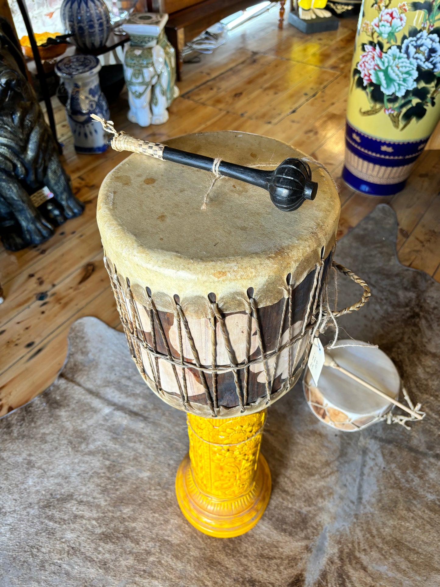 Hide And Wood Double Headed Drum