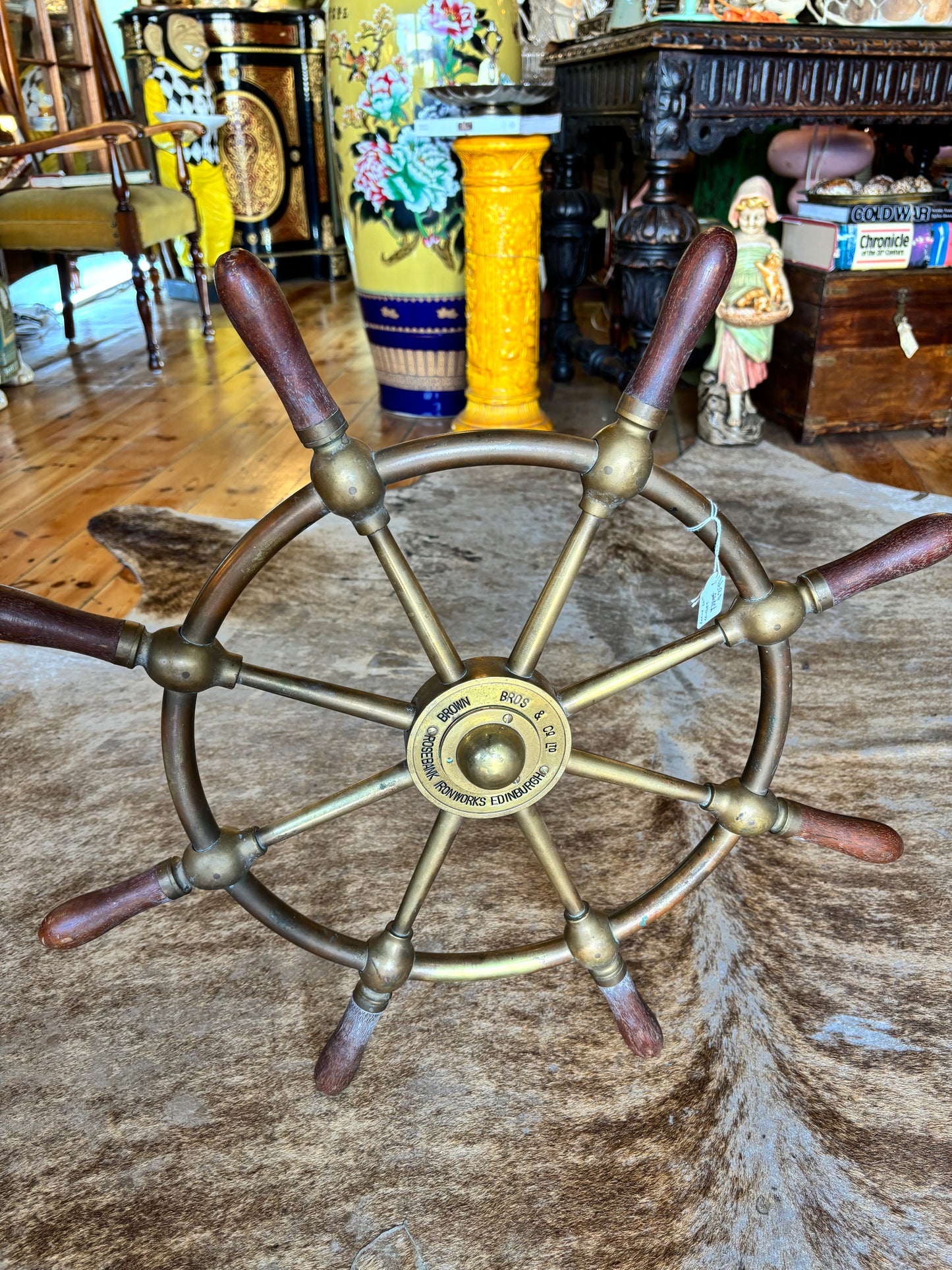 Original Brass Ships Wheel, Brown Bros & Co Ltd