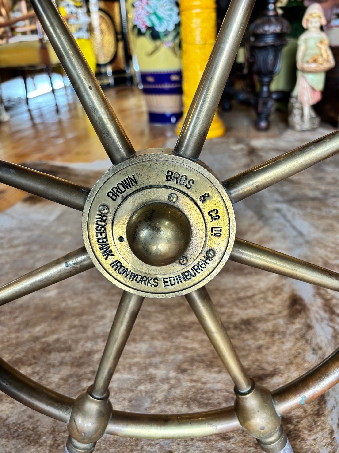 Original Brass Ships Wheel, Brown Bros & Co Ltd