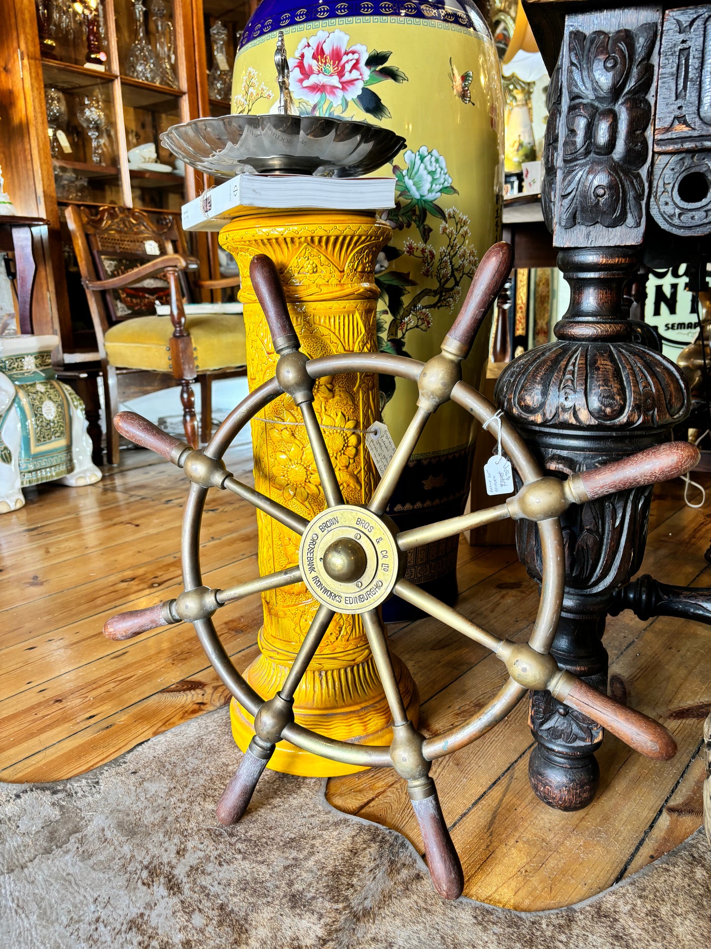 Original Brass Ships Wheel, Brown Bros & Co Ltd