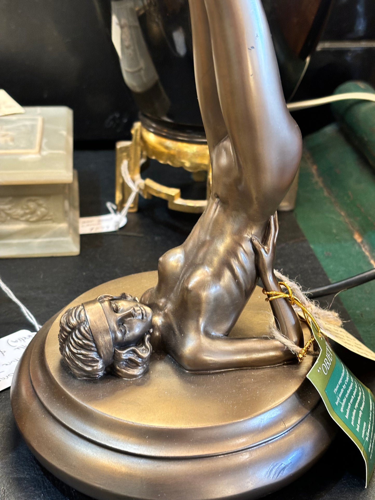 Vintage Bronze Finish Art Deco Lady Table Lamp