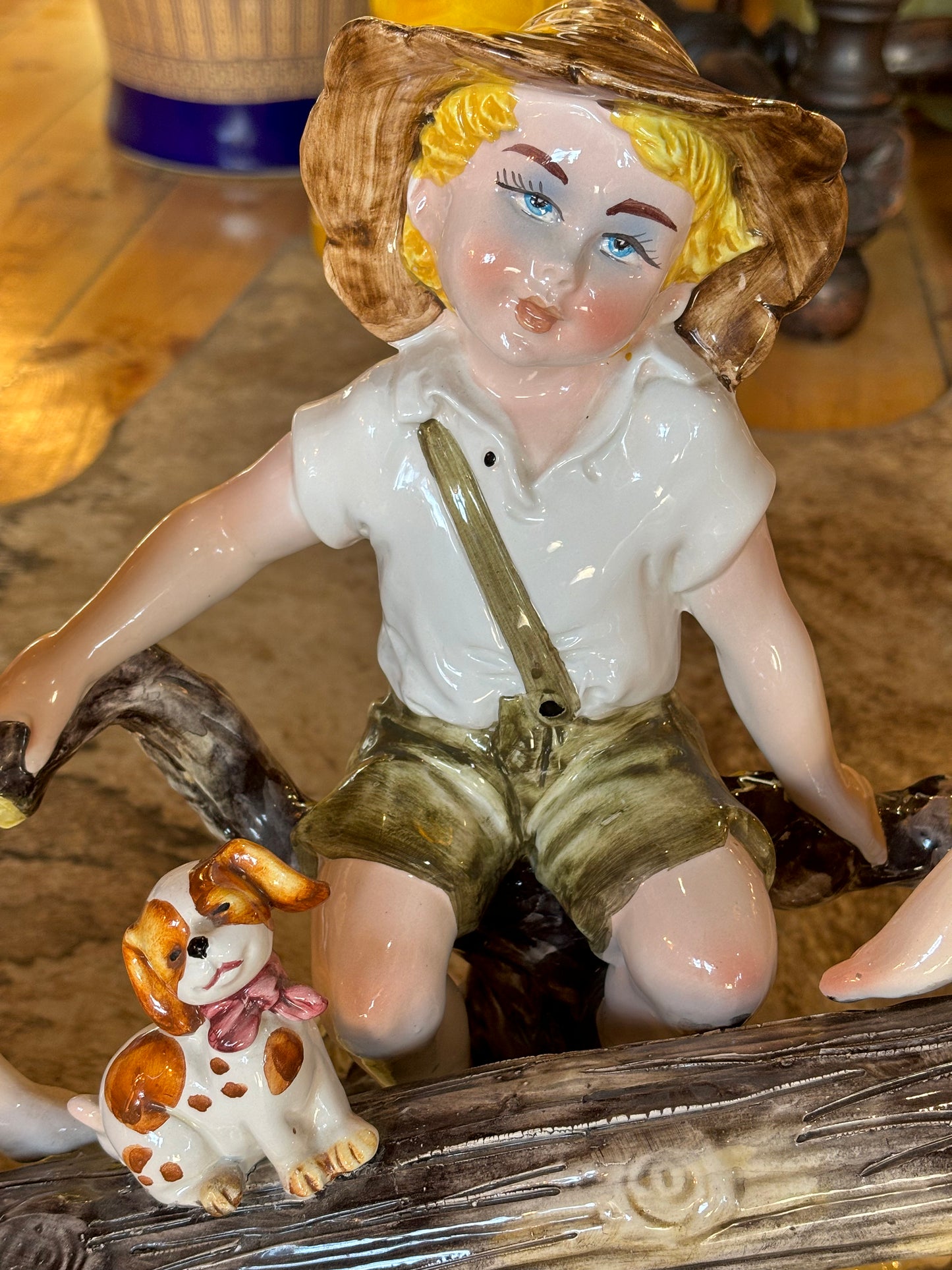 Large Capodimonte CHILDREN ON THE SEE-SAW Porcelain Figurine Hand Made in Italy