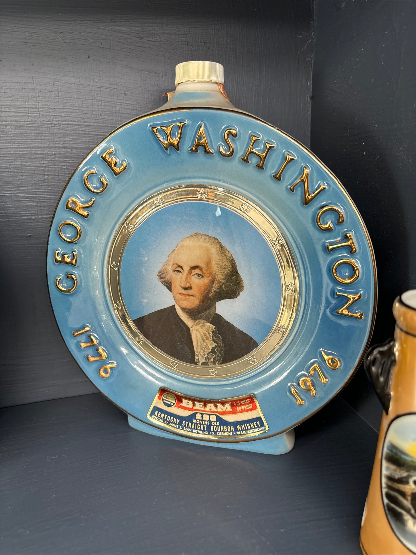 Jim Beam Decanter Bottle George Washington and Martha Washington Vintage 1976 Pair