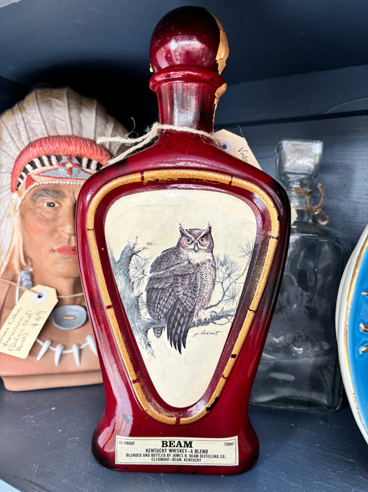 Jim Beam Decanter Bottle Horned Owl artist J Lockhart