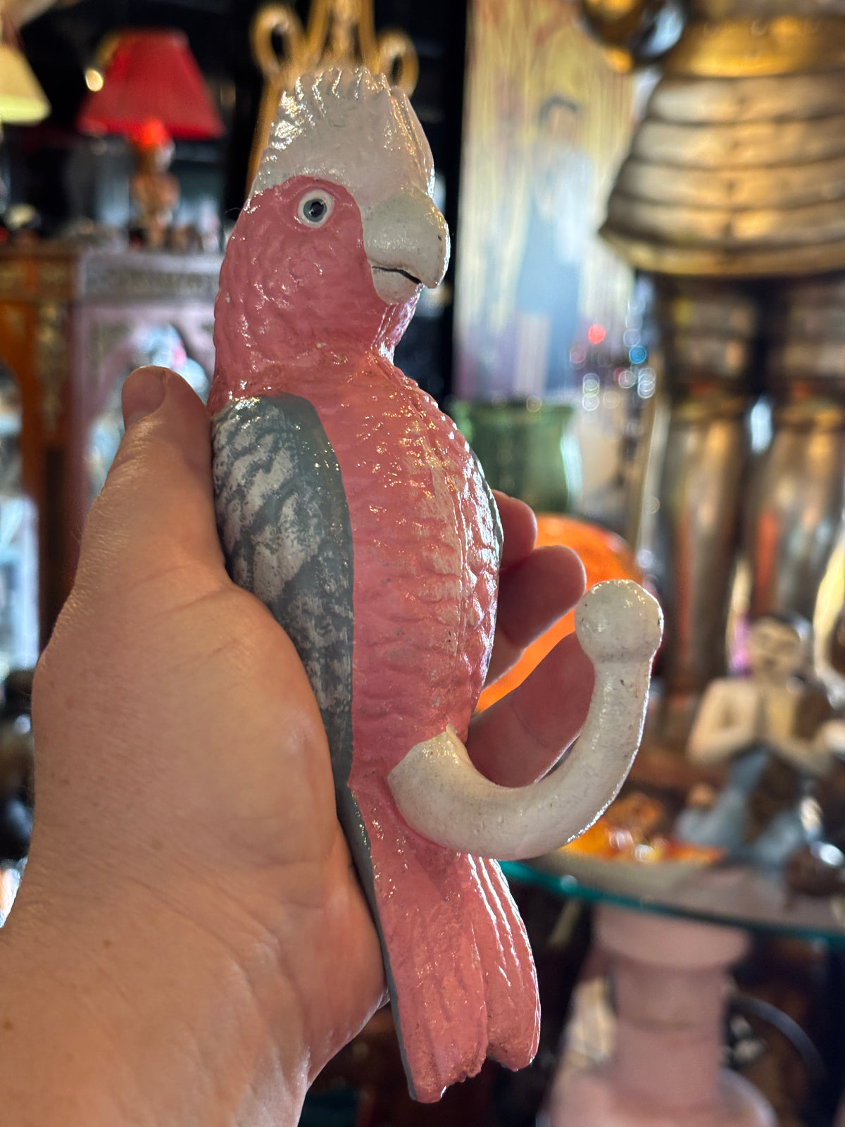 Cast Iron Pink Galah Wall Hook – Priced Each (Many Available)