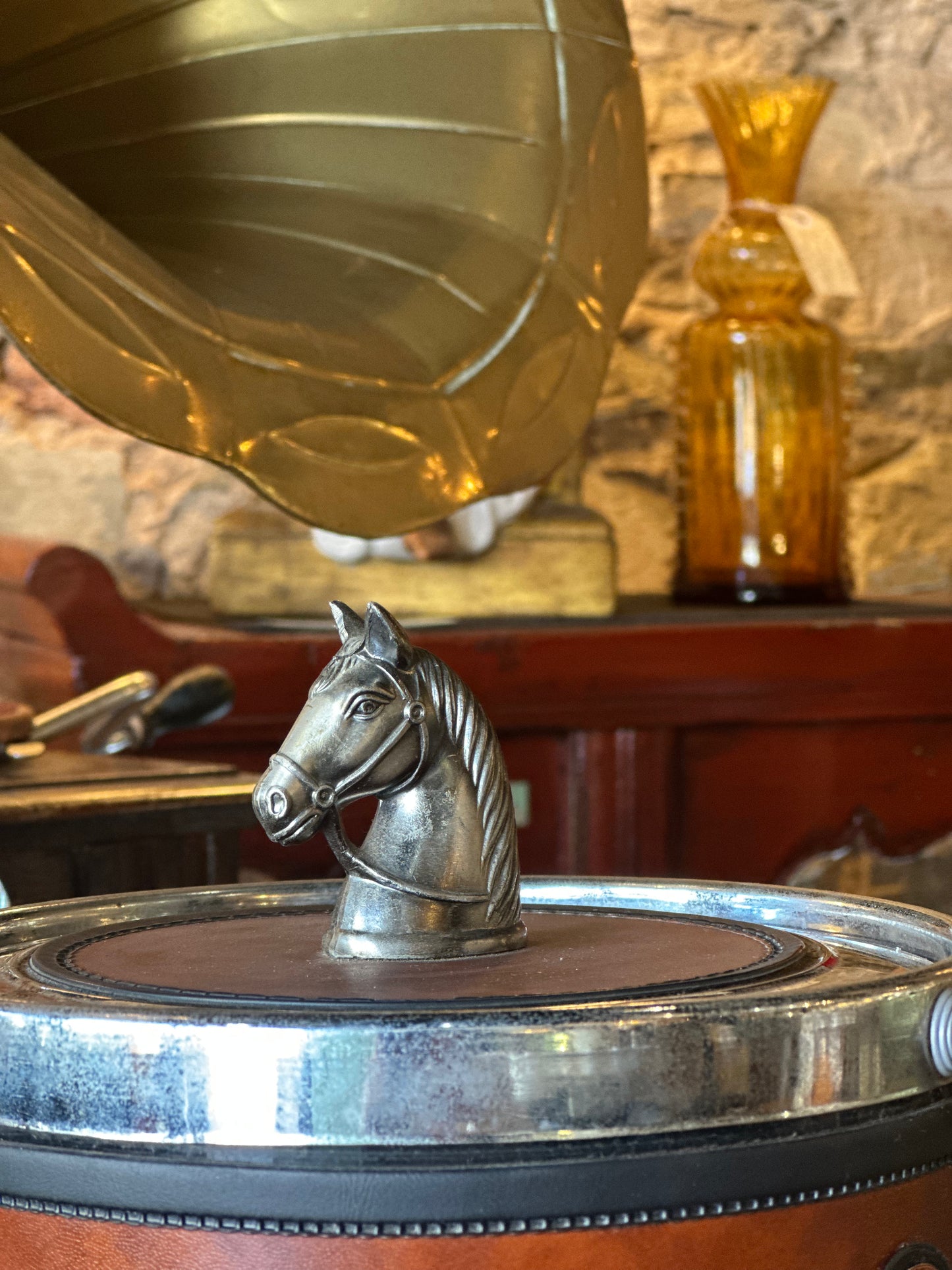 Vintage 1970s Equestrian Ice Bucket & Bar Tools Set | Mid-Century Horse Head & Stirrup Barware