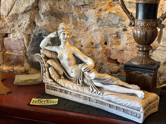 Vintage Chalkware Lounging Lady