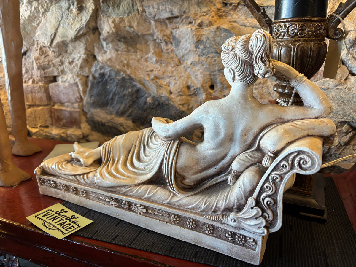 Vintage Chalkware Lounging Lady
