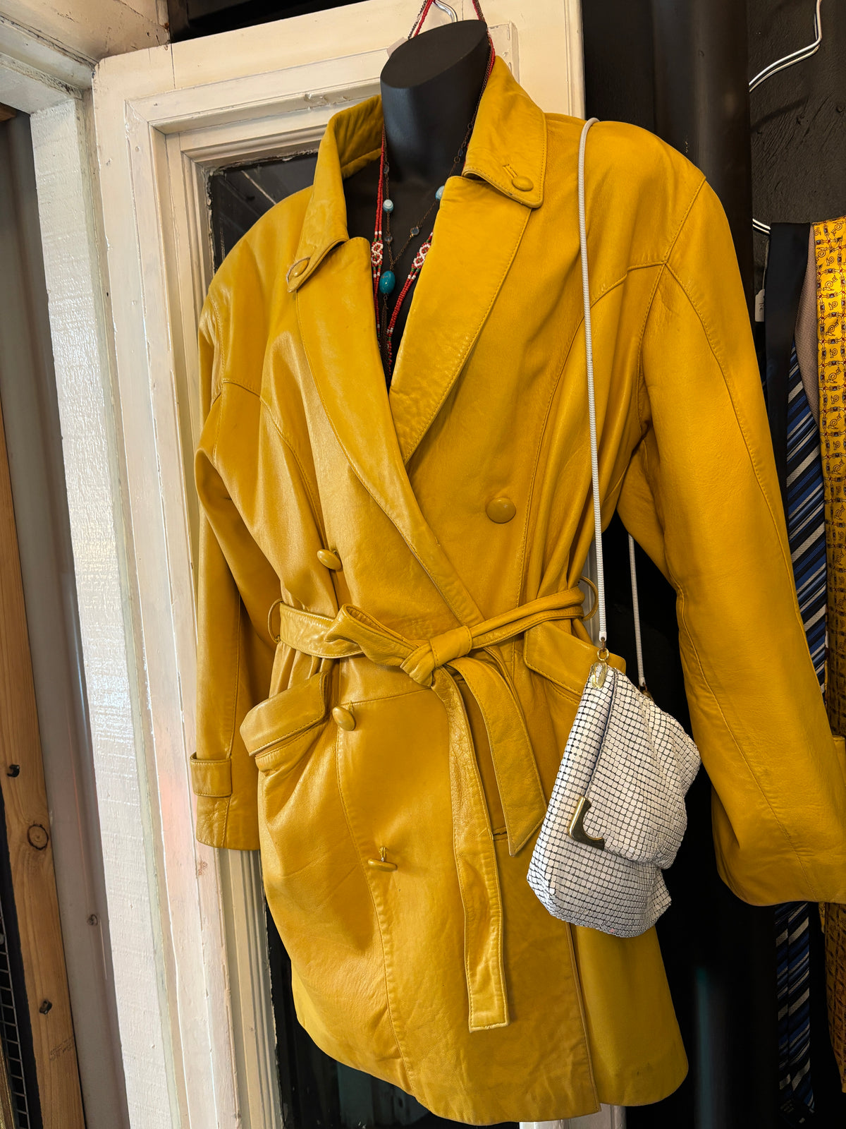 Beautiful Vintage Soft Leather Yellow Jacket