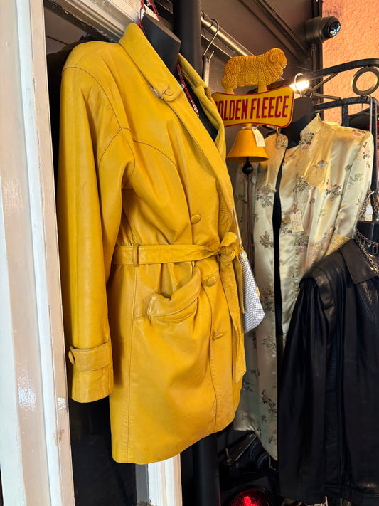 Beautiful Vintage Soft Leather Yellow Jacket