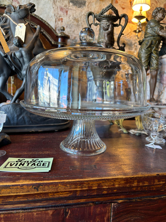 Glass Pedestal Cake Stand with Domed Lid