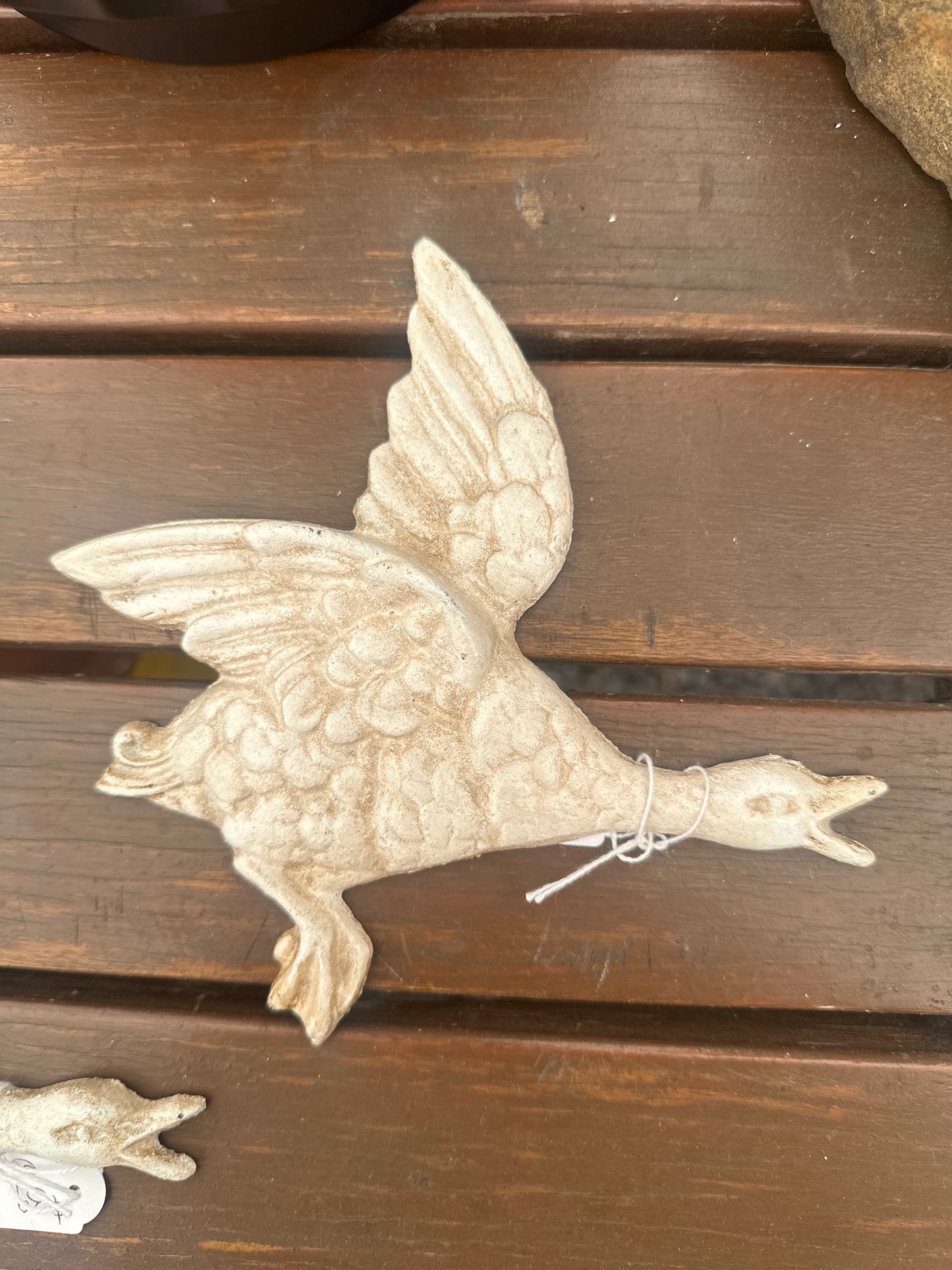 Cast Iron Flying Duck Wall Decor Plaque - Retro Beswick Style Mallard
