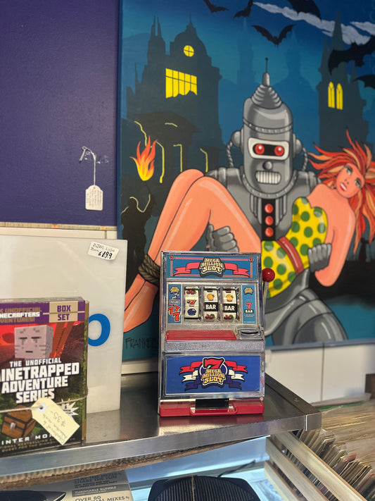 Vintage Mega Million Slot Machine Toy Coin Bank – Retro Las Vegas One-Armed Bandit