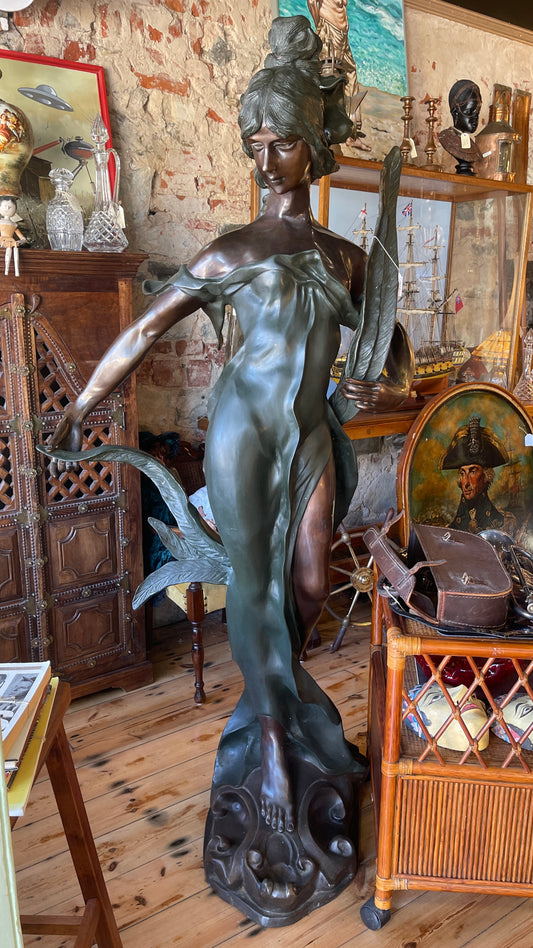 Elegant Bronze Art Nouveau Style Sculpture