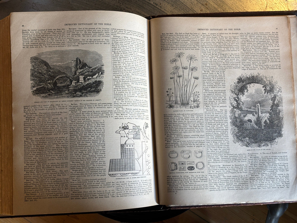 Antique Victorian 1870s Pictorial Family Bible – Hubbard Bros. Philadelphia – Illustrated