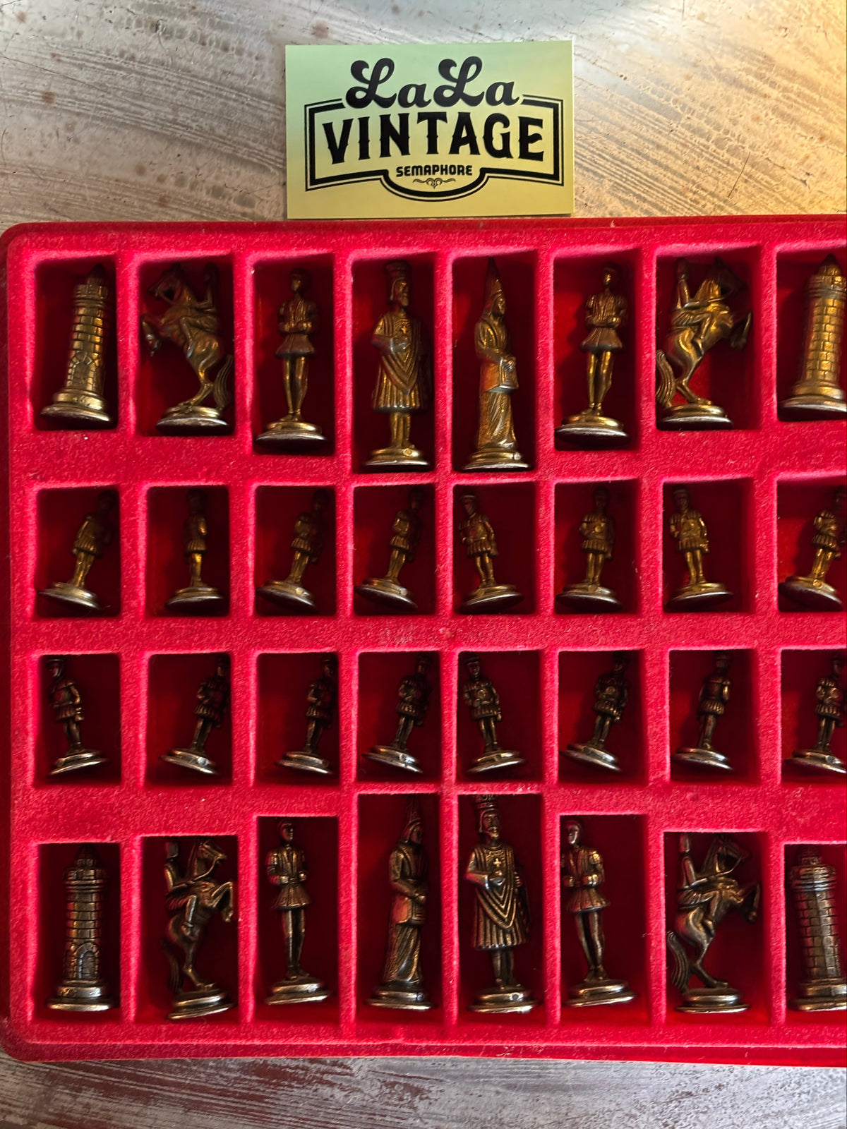 Vintage Chessmen Imperial Cambor Metal Chess Pieces - made in Italy