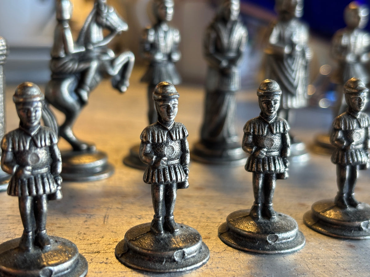 Vintage Chessmen Imperial Cambor Metal Chess Pieces - made in Italy