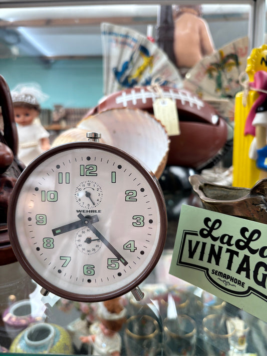 Vintage Wehrle Polo Mechanical Alarm Clock