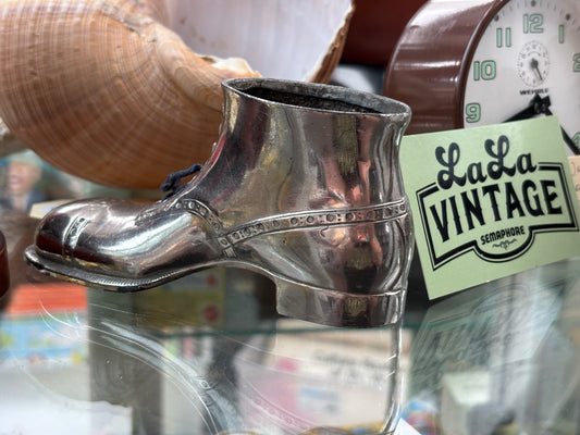 Silver-Plated Brogue Boot – Novelty Desk Ornament / Match or Pin Holder