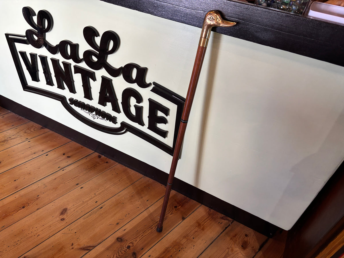 Vintage Brass Duck Head Walking Cane