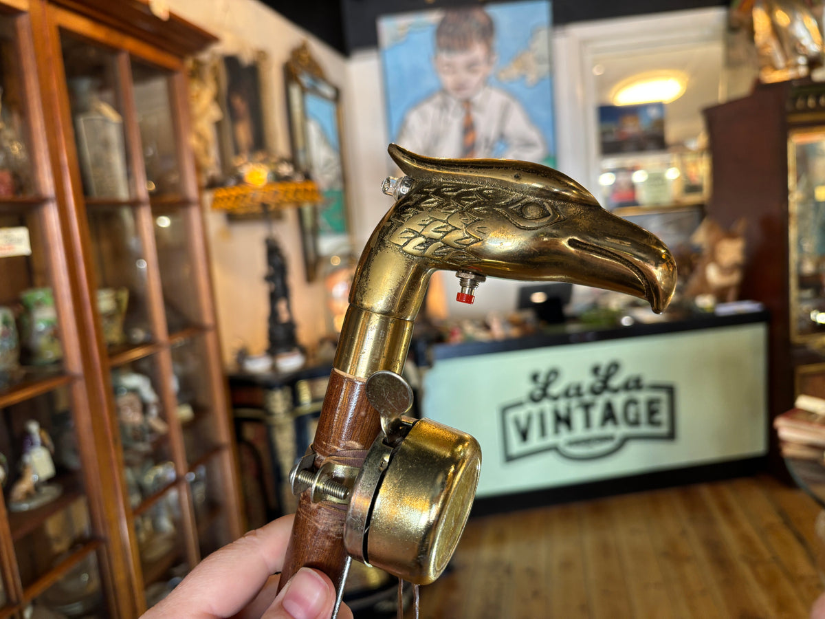 Brass Eagle Head Walking Cane with Light & Bell