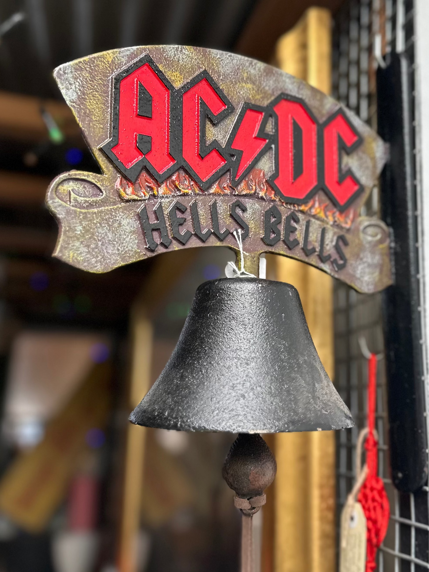 AC/DC Hells Bells Cast Iron Wall Bell | Rock Music Bar Decor