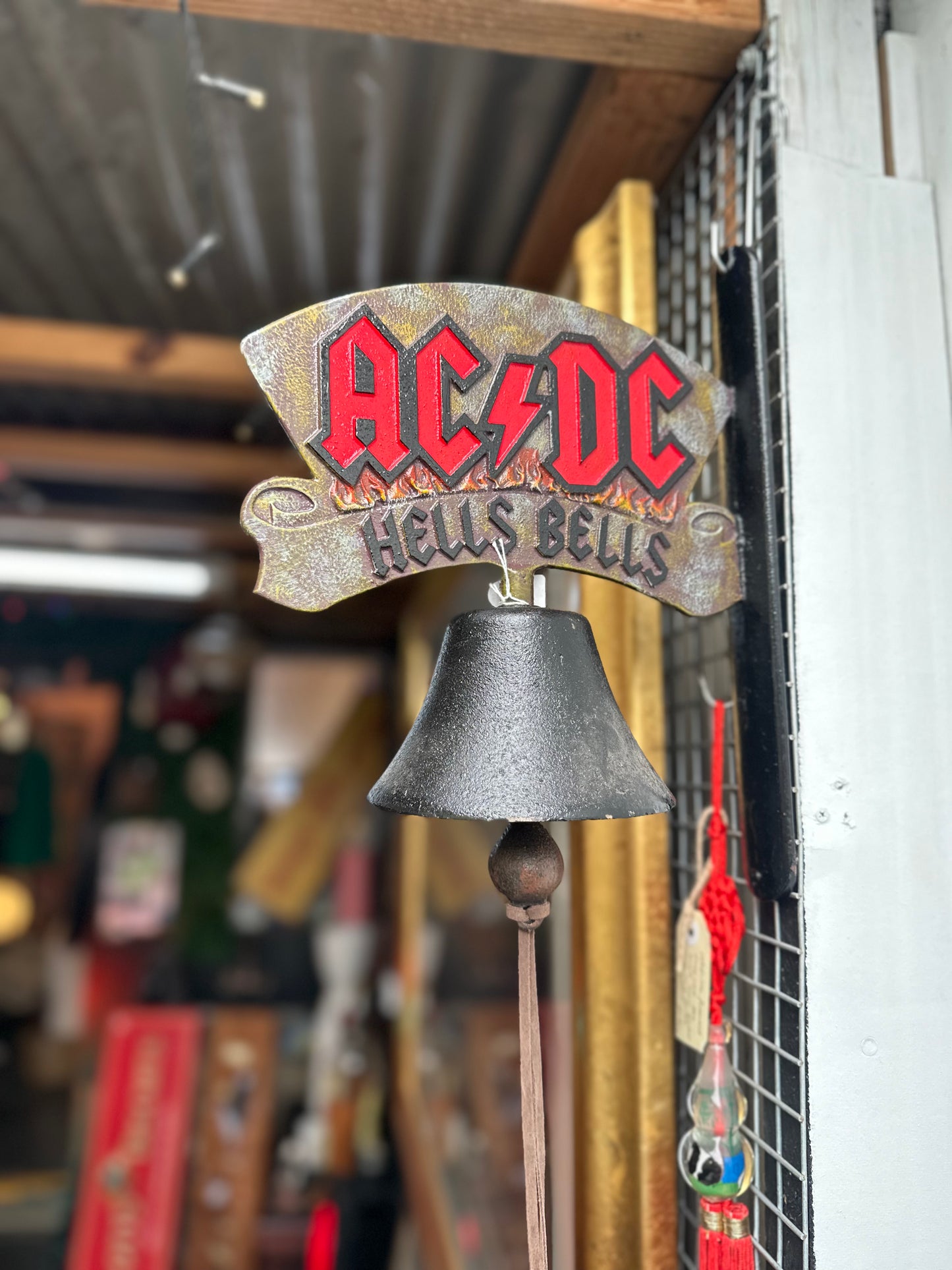 AC/DC Hells Bells Cast Iron Wall Bell | Rock Music Bar Decor