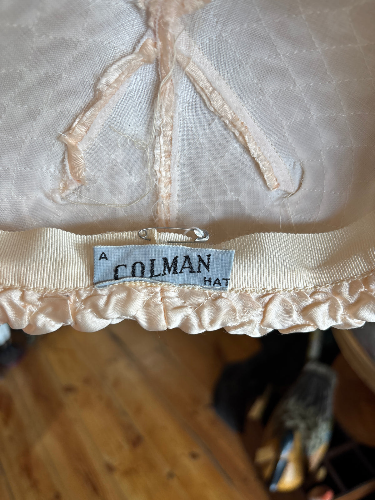 Vintage Colman Ruched Satin Pillbox Hat