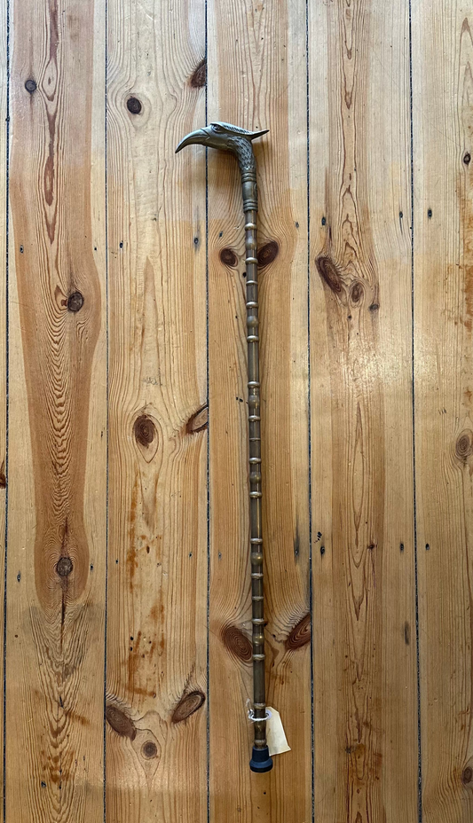 Vintage Brass Eagle Head Walking Stick | Antique Style Gentleman's Cane