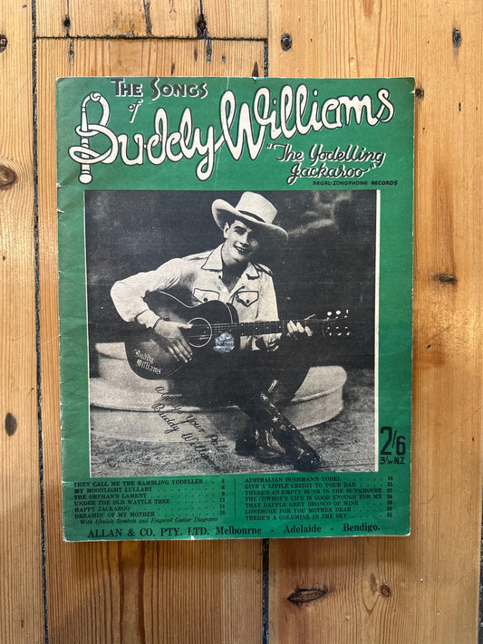 Vintage 1940 The Songs of Buddy Williams Sheet Music Folio Allan & Co