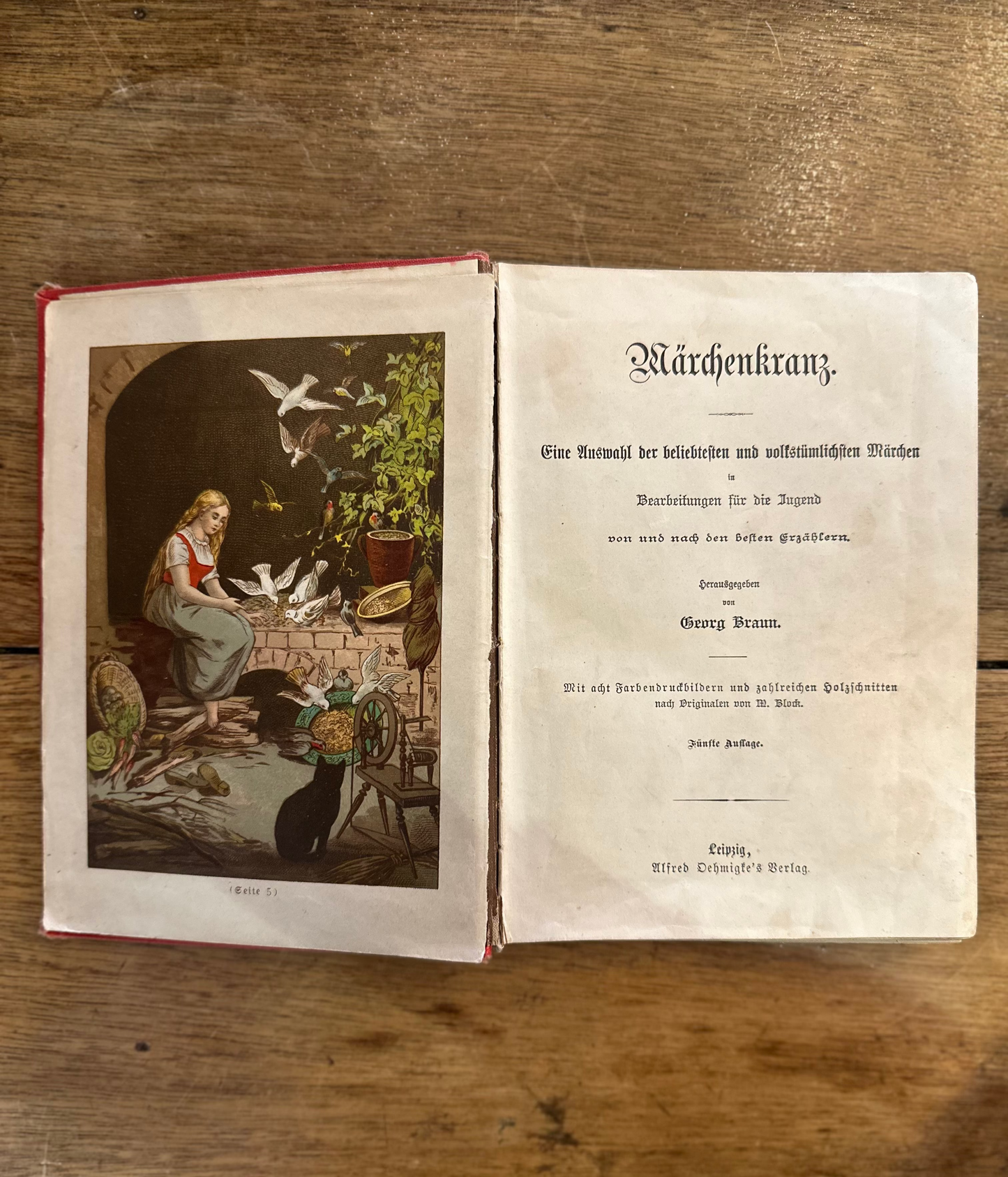 Antique 1890s German Fairy Tale Book Märchenkranz Georg Braun Alfred Oehmigke