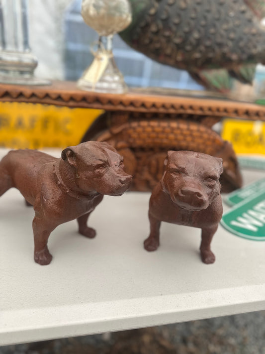 Vintage Style Cast Iron Staffordshire Bull Terrier Statue