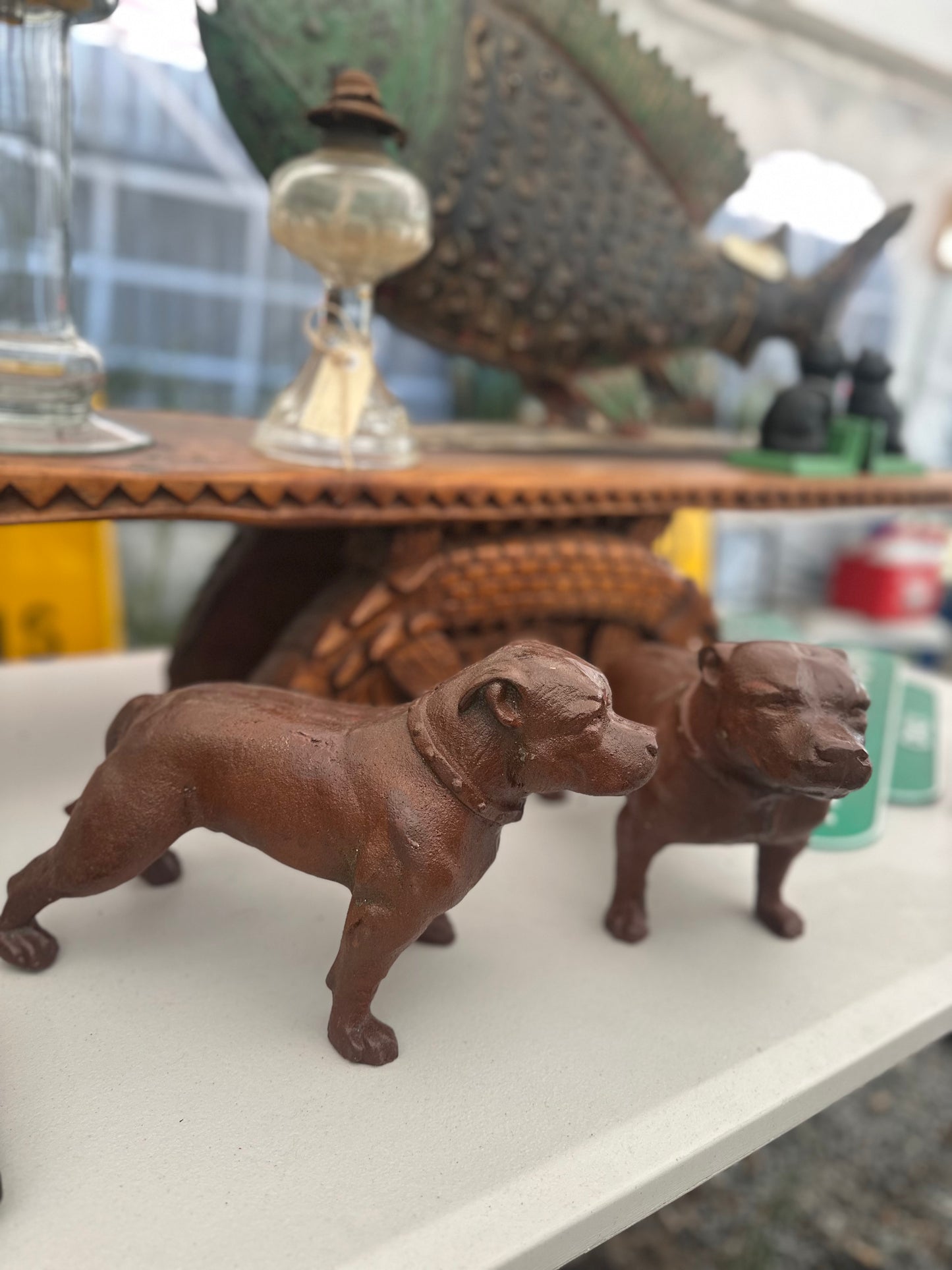 Vintage Style Cast Iron Staffordshire Bull Terrier Statue