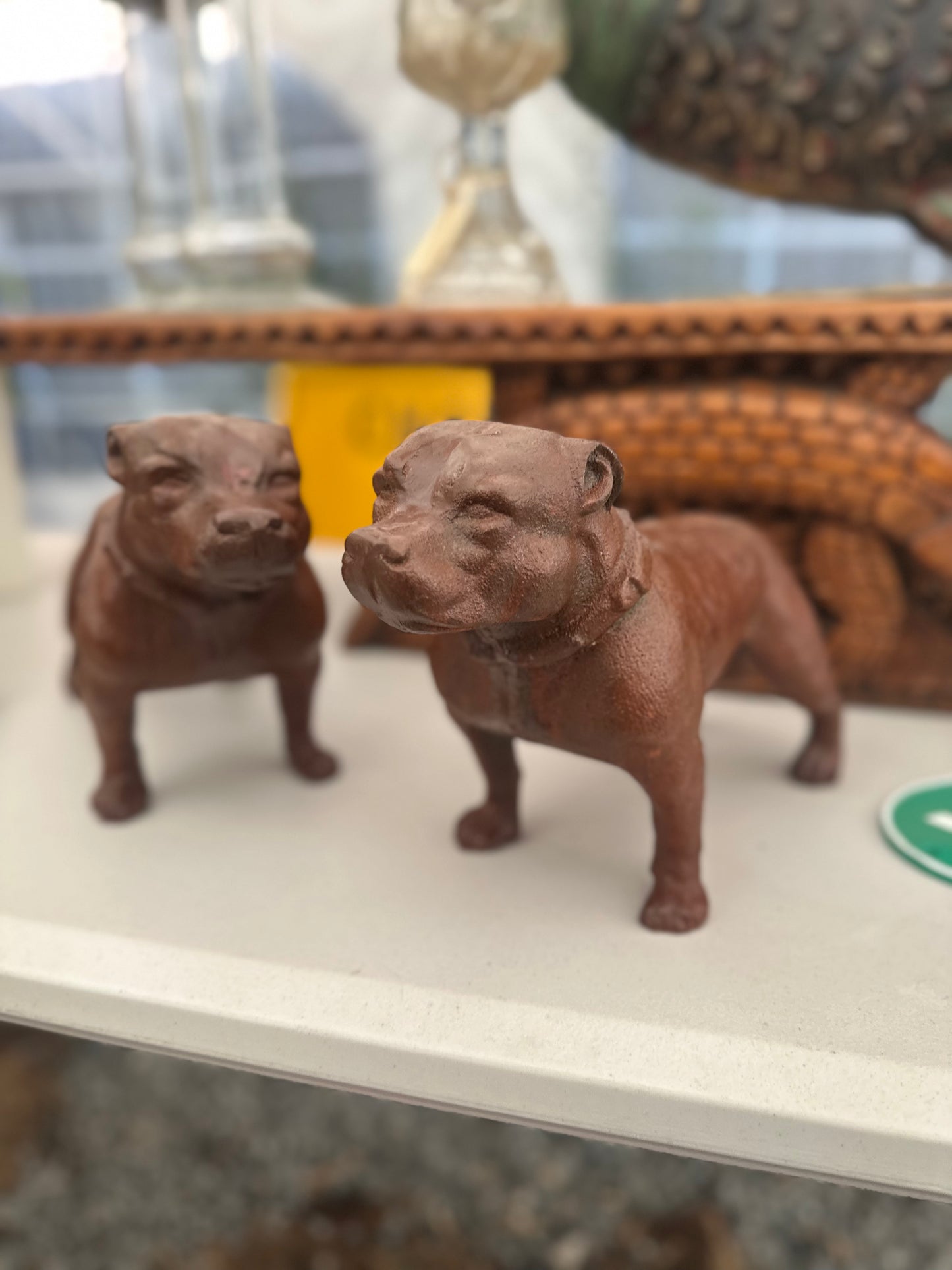 Vintage Style Cast Iron Staffordshire Bull Terrier Statue