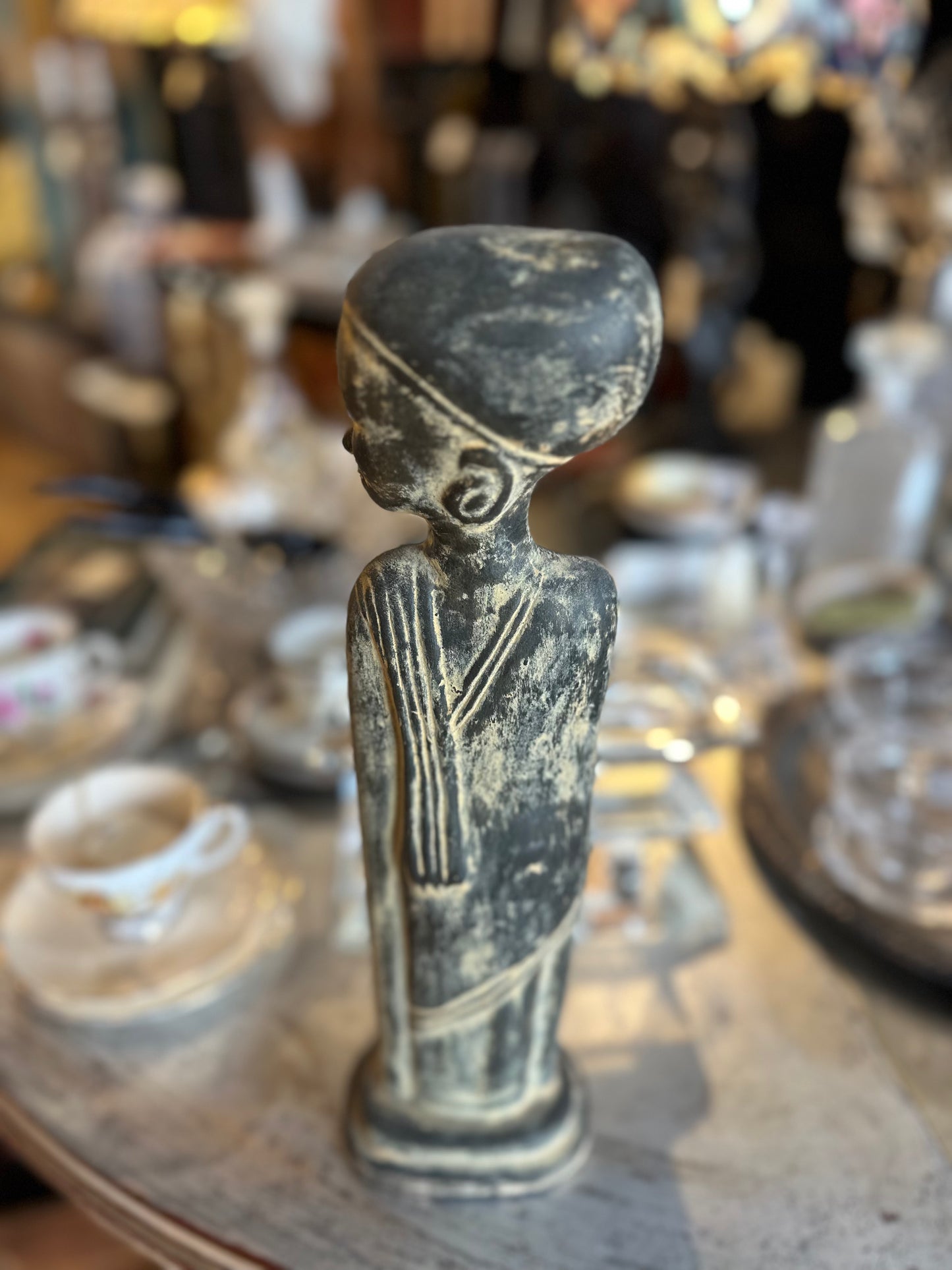 African Style Chalkware Statues
