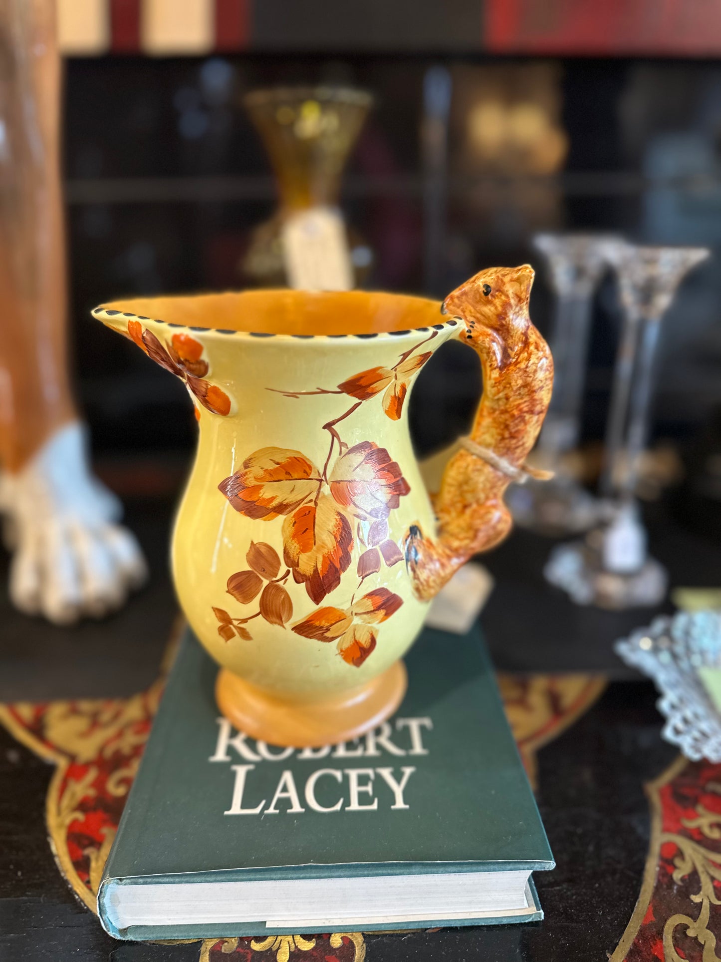 Vintage 1930s Burleigh Ware Art Deco Squirrel Handle Jug | English Pottery Pitcher