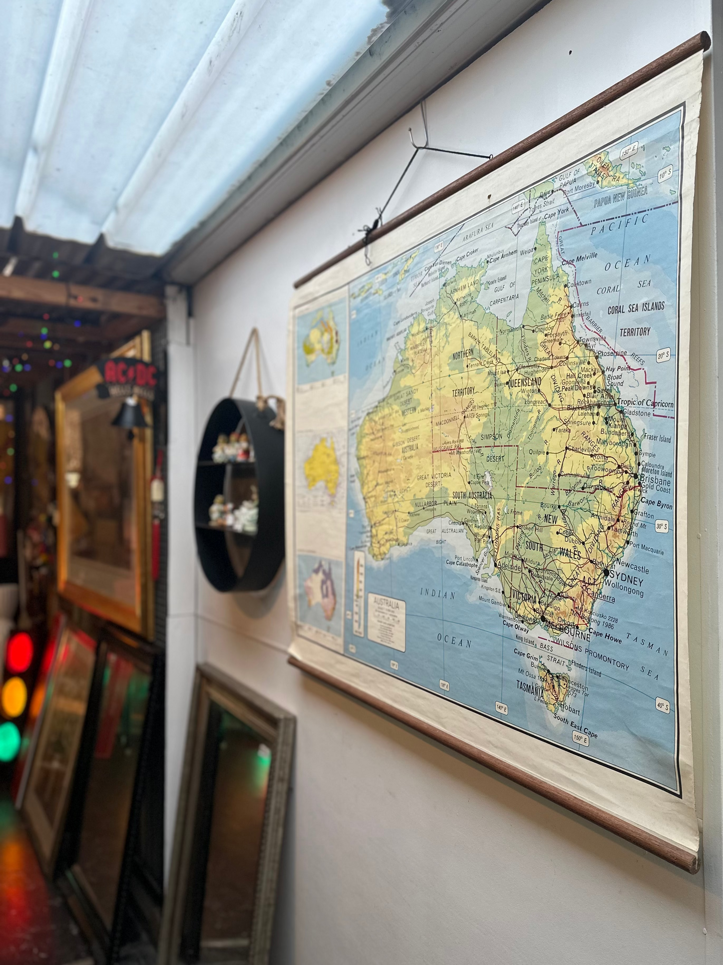 Vintage 1983 Jacaranda Press Australia School Map | Retro Roll-Up Canvas Wall Chart