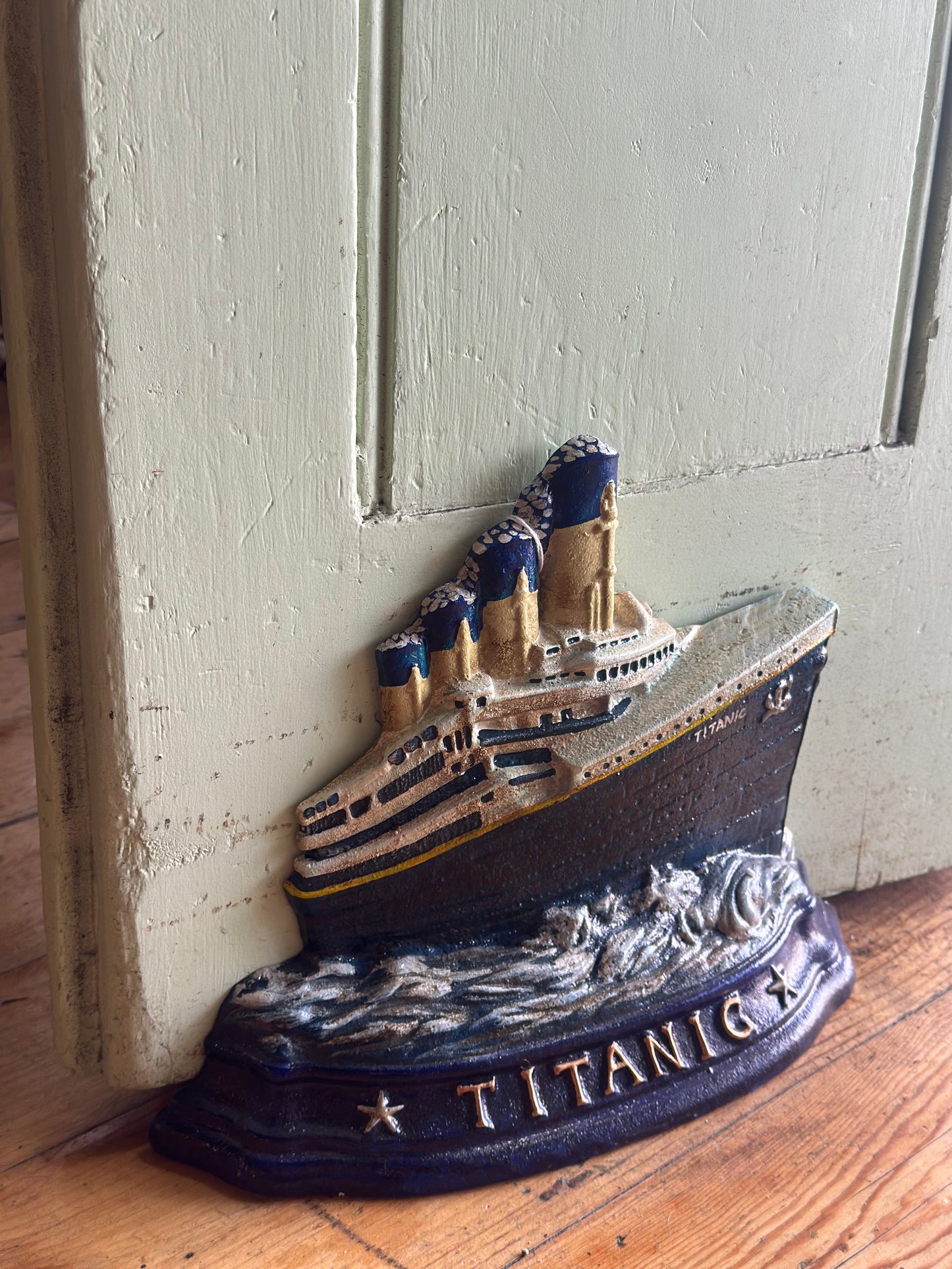RMS Titanic Cast Iron Doorstop | Vintage Style Nautical Door Stop