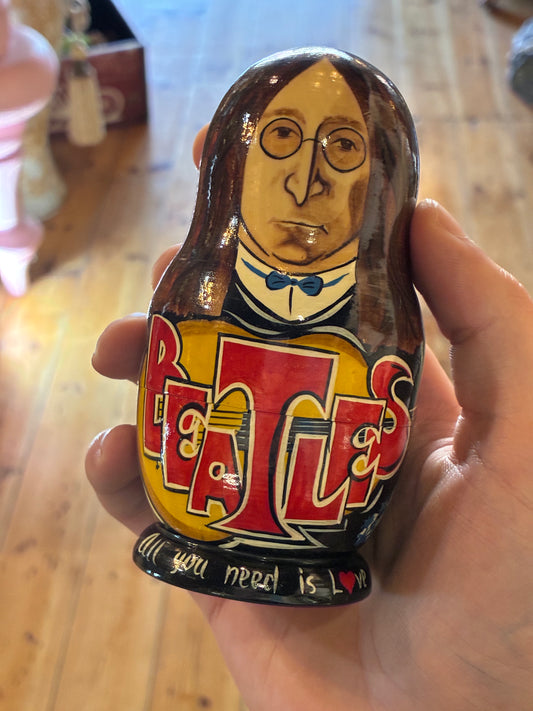 The Beatles Hand-Painted Babushka (Matryoshka) Nesting Dolls – Complete Set, All 4 Members