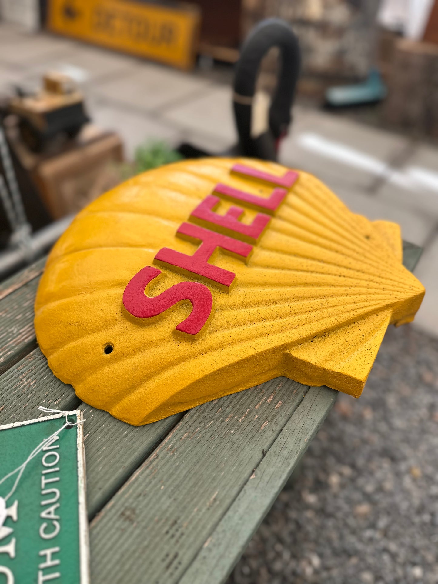 Vintage Style Large Cast Iron Shell Oil Plaque Sign | Retro Garagenalia Reproduction