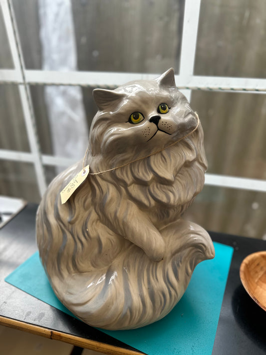 Vintage Life-Size Ceramic Persian Cat Statue | Mid-Century Home Decor