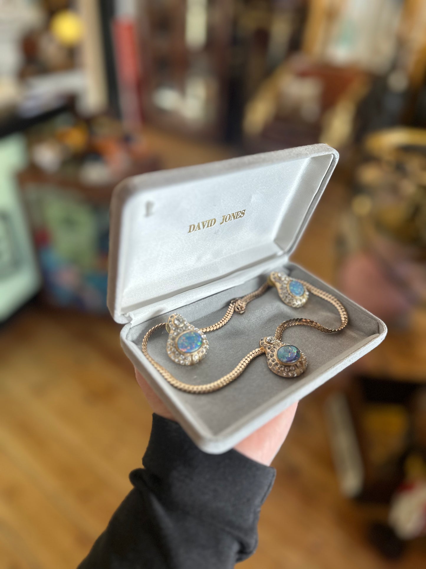 Vintage Australian Opal Necklace & Earring Set