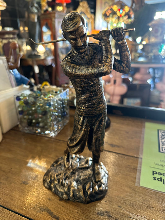 Cast Iron Golfer Figurine