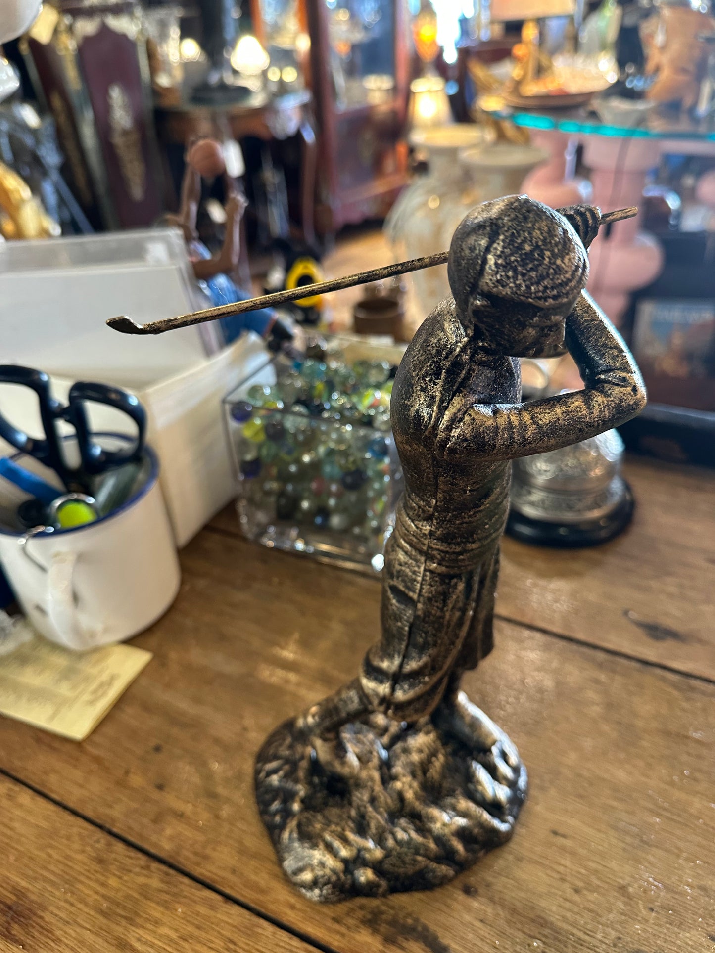 Cast Iron Golfer Figurine