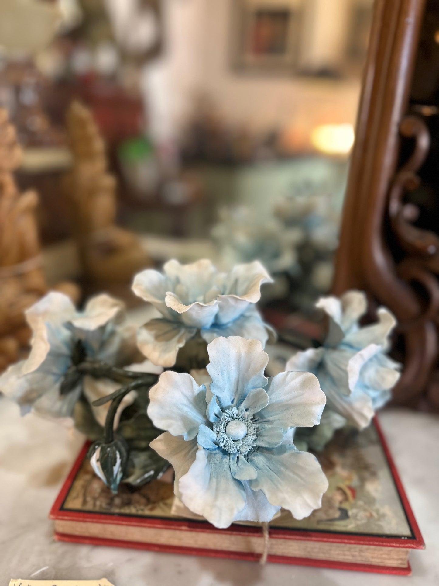 Vintage Porcelain Floral Sculpture / Capodimonte-Style Flower Arrangement Figurine