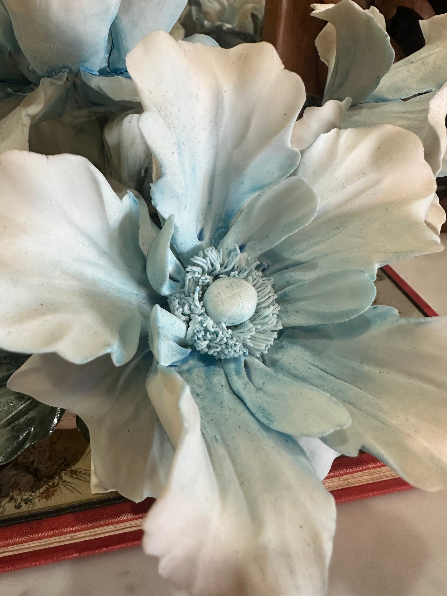 Vintage Porcelain Floral Sculpture / Capodimonte-Style Flower Arrangement Figurine